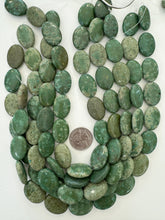 mint jasper, 25x18x7mm oval, 15" strand, SOLD PER STRAND
