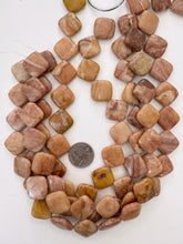 peach jasper, 23x23x7mm diamond, 15" strand, SOLD PER STRAND (batch 1)
