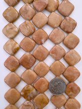 peach jasper, 23x23x7mm diamond, 15" strand, SOLD PER STRAND (batch 2)