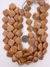 peach jasper, 23x23x7mm diamond, 15" strand, SOLD PER STRAND (batch 2)