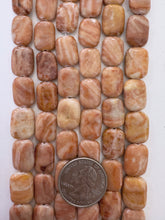 pale peach jasper, dull finish, 16x12x4mm rectangle, 15" strand,  SOLD PER STRAND