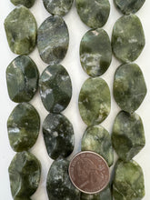 serpentine, surface wear, 30x20x6mm wavy oval, 15" strand,  SOLD PER STRAND