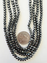 hematite, 5x3mm geometric faceted rondelle, 15" strand, sold per strand