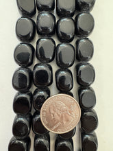 onyx, 16x13x13mm rounded corner 4 sided barrel mix, 15" strand,  SOLD PER STRAND