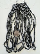 hematite, 5x3mm geometric faceted rondelle, 15" strand, sold per strand