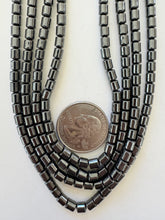 hematite, 4mm barrel, 15" strand, sold per strand