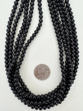 onyx, 6mm round , 15" strand,  SOLD PER STRAND