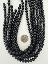 onyx, 8mm round , 15" strand,  SOLD PER STRAND