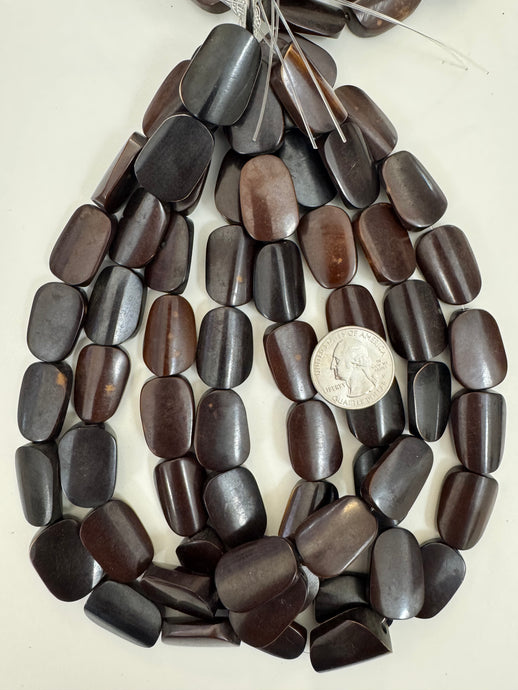dark chocolate brown, faux bone motif, vintage look resin, 24x16x8mm bump oval, 15