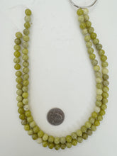 yellow turquoise, dull finish, 8mm round, 15" strand, sold per strand