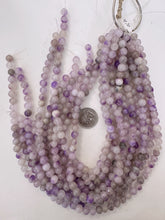 color enhanced quartz: purple gray, 8mm round, 15" strand, sold per strand