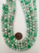 color enhanced quartz: green gray, 8mm round, 15" strand, sold per strand