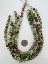 color enhanced quartz: green red purple , 8mm round, 15" strand, sold per strand