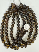 dark olive green, single color, vintage look resin, 14mm nugget round, 15" strand, sold per strand