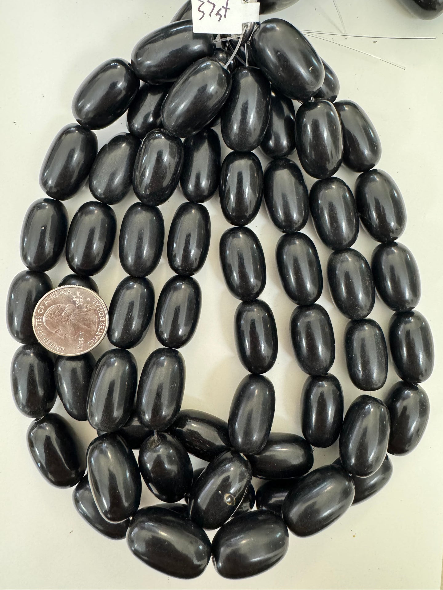 black, single color, vintage look resin, 25x16mm tube, 15