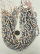 morganite, 6mm round, 15" strand, sold per strand