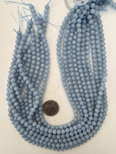 angelite, 6mm round, 15" strand, sold per strand