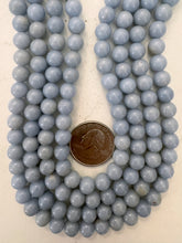 angelite, 8mm round, 15" strand, sold per strand