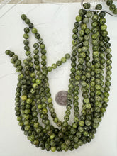 color enhanced serpentine: lime green,  8mm round, 15" strand, sold per strand