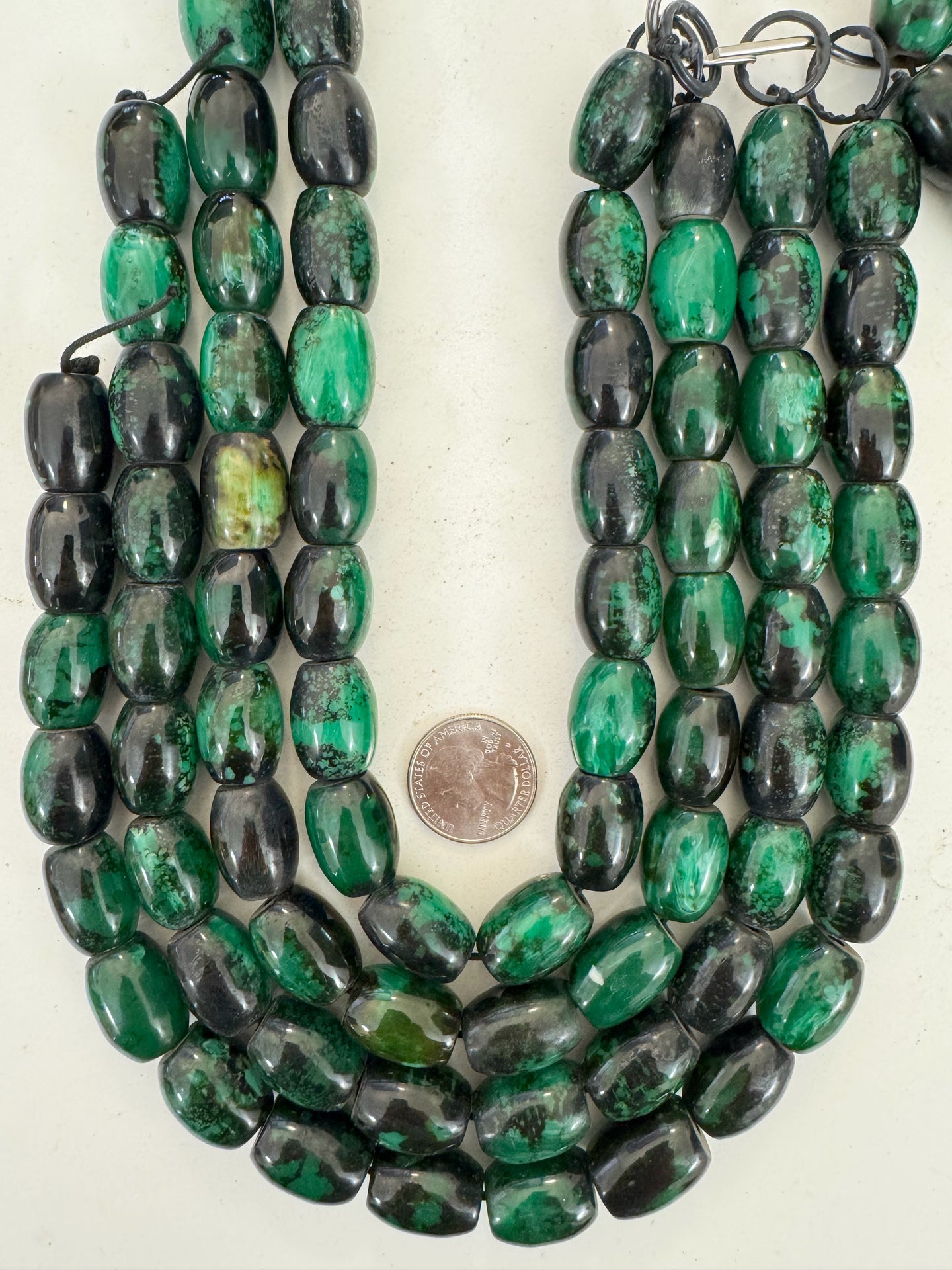 black green white swirl, vintage look resin, 19x16mm bicone, 15