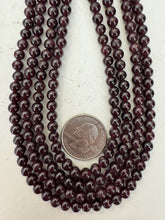 garnet, 6mm round, 15" strand, sold per strand