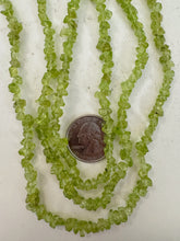 peridot, 7x3mm chip nugget, 30" strand, sold per strand