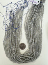 labradorite, 4x3mm faceted rondelle, 15" strand, sold per strand