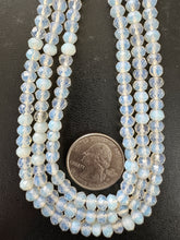opalite glass, 6x4mm faceted rondelle, 15" strand, sold per strand