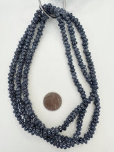 black white, chevron motif,  vintage stock glass, 6-8mm rondelle mix, 15" strand, SOLD PER STRAND