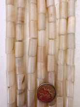 peach moonstone, variable tone hank, 20x10mm tube, 15" strand, SOLD PER STRAND