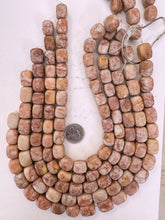 pale peach jasper, dull finish, 16-18mm 4 sided rectangle nugget, 15" strand, sold per strand