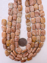 pale peach jasper, dull finish, 16x12x4mm rectangle, 15" strand, sold per strand