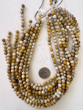 fossil coral, 6mm round, 15" strand, sold per strand