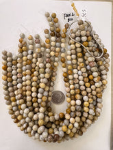 fossil coral, 8mm round, 15" strand, sold per strand