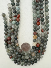 gray bloodstone, 8mm round, 15" strand, sold per strand
