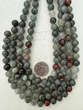 gray bloodstone, 10mm round, 15" strand, sold per strand