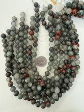 gray bloodstone, 10mm round, 15" strand, sold per strand