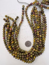 color enhanced serpentine: yellow purple, 8mm round, 15" strand, sold per strand