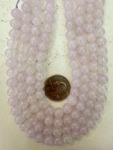 color enhanced quartz: pale lavender purple, 8mm round, 15" strand, sold per strand