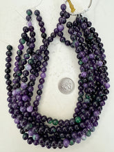 color enhanced quartz: dark purple mint green, 8mm round, 15" strand, sold per strand