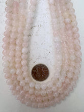 color enhanced quartz: pale pink, 8mm round, 15" strand, sold per strand