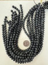 color enhanced quartz: very dark blue gray, 8mm round, 15" strand, sold per strand