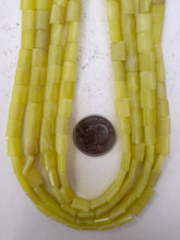 olive jade, 9x8x3mm rectangle, 15" strand, sold per strand