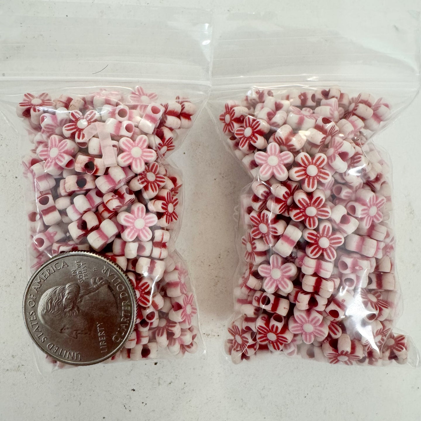 white dark red and pink mix, carved design flower, vintage look acrylic, 8x8x4mm flower,  sold per approximately 26 gram bag