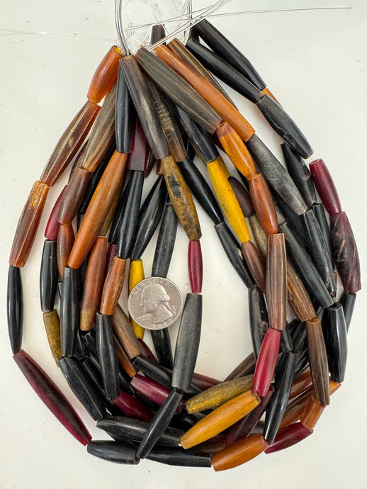 black off white golden red horn, mixed motif, 17-60mm tube mix, 15