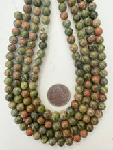 unakite,  8mm round, 15" strand, sold per strand