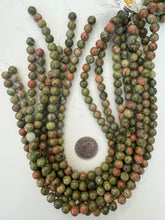 unakite,  8mm round, 15" strand, sold per strand