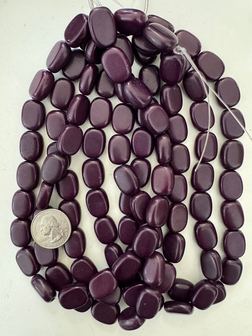 dark royal purple, single color, vintage look resin, 18x14x7mm rounded rectangle, 15