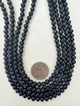 blue goldstone, 6mm round, 15" strand, sold per strand