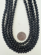 lava rock, 6mm round, 15" strand, sold per strand